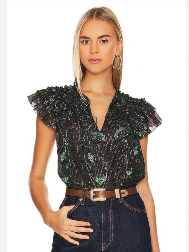 Ulla Johnson Top Signe Rainforest Size 8